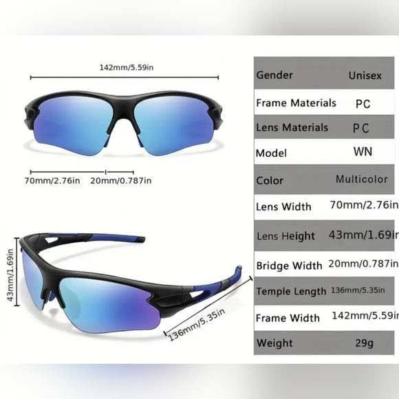 Fashionable Sunglasses for Women and Men - Ideal for Outdoor Sports, T2MIS - Picture 2 of 2
